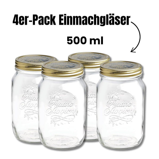 4er-Pack Einmachgläser