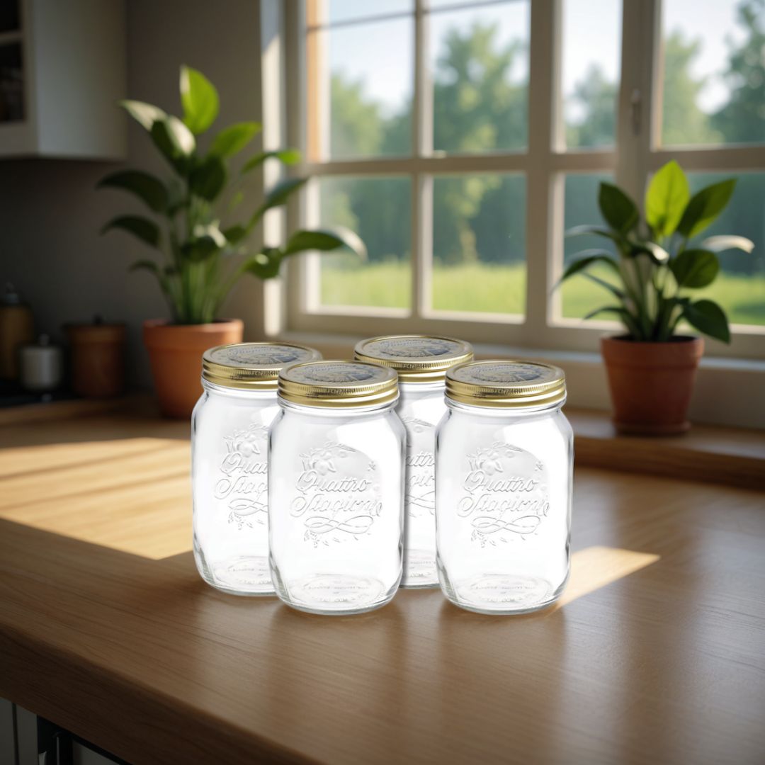 4er-Pack Einmachgläser