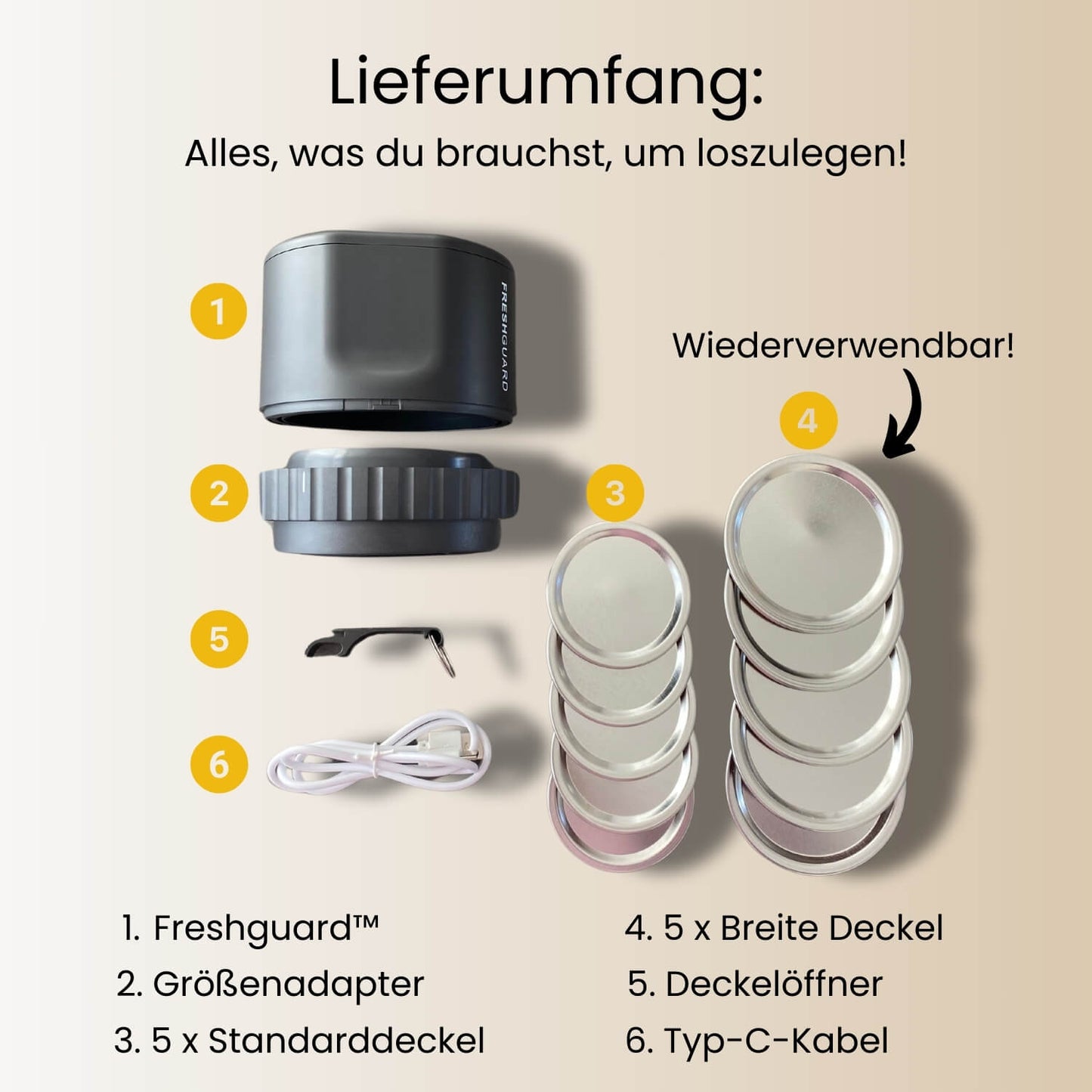 Freshguard™ Mason jar Vakuumversiegelungs-Set